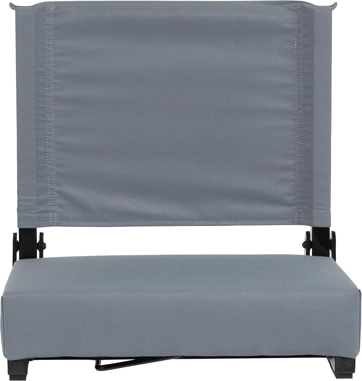 image:imageFlash Furniture Grandstand Portable Stadium Seats for Bleachers or Benches Folding Padded Stadium Chairs with Handle Pack of 2 500 lb Weight Capacity BlueGrey