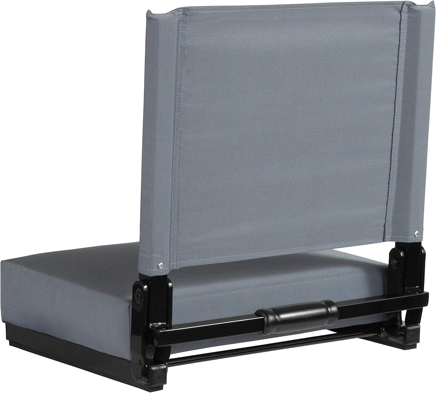 image:imageFlash Furniture Grandstand Portable Stadium Seats for Bleachers or Benches Folding Padded Stadium Chairs with Handle Pack of 2 500 lb Weight Capacity BlueGrey