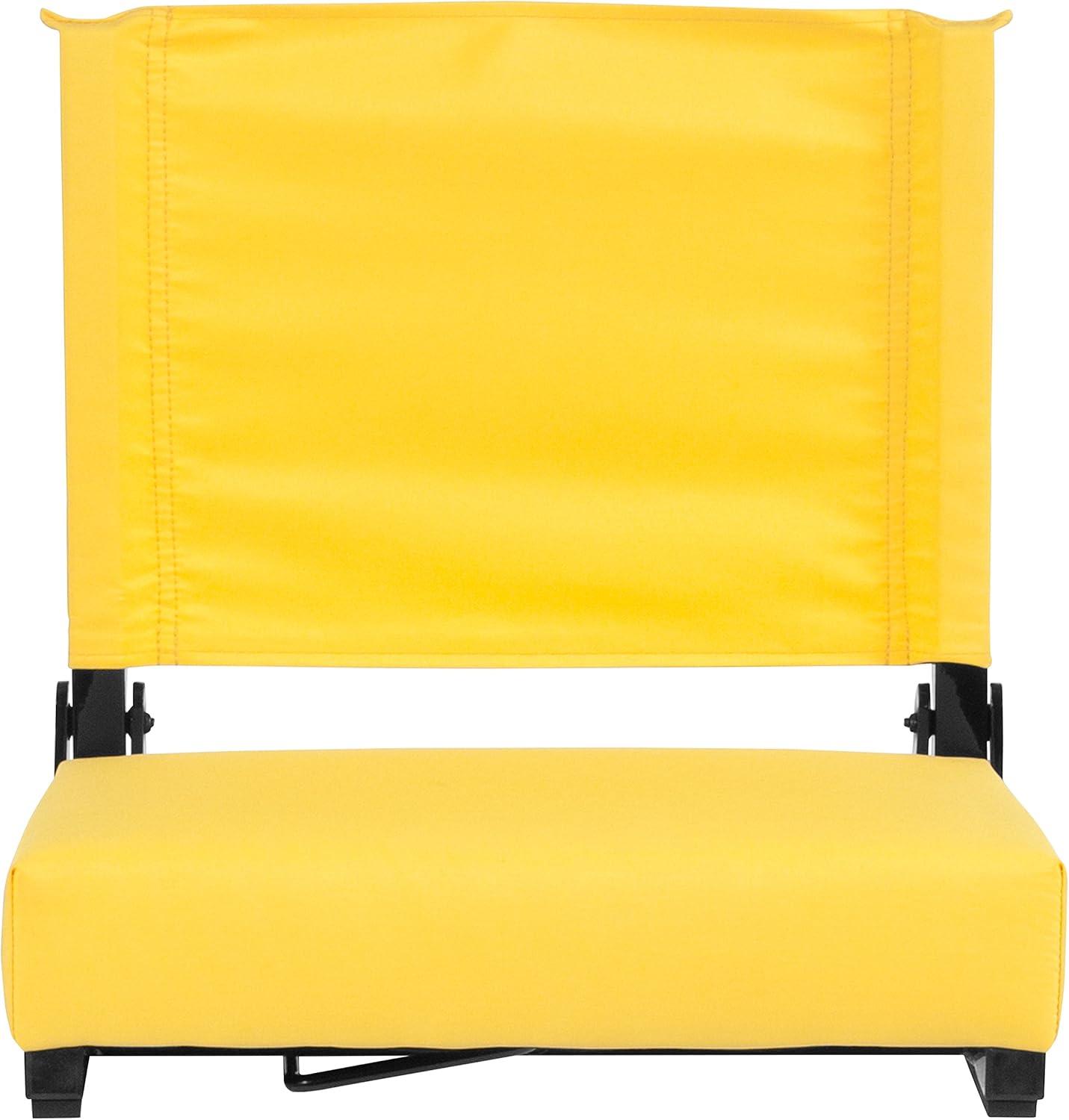 image:imageFlash Furniture Grandstand Portable Stadium Seats for Bleachers or Benches Folding Padded Stadium Chairs with Handle Pack of 2 500 lb Weight Capacity BlueYellow