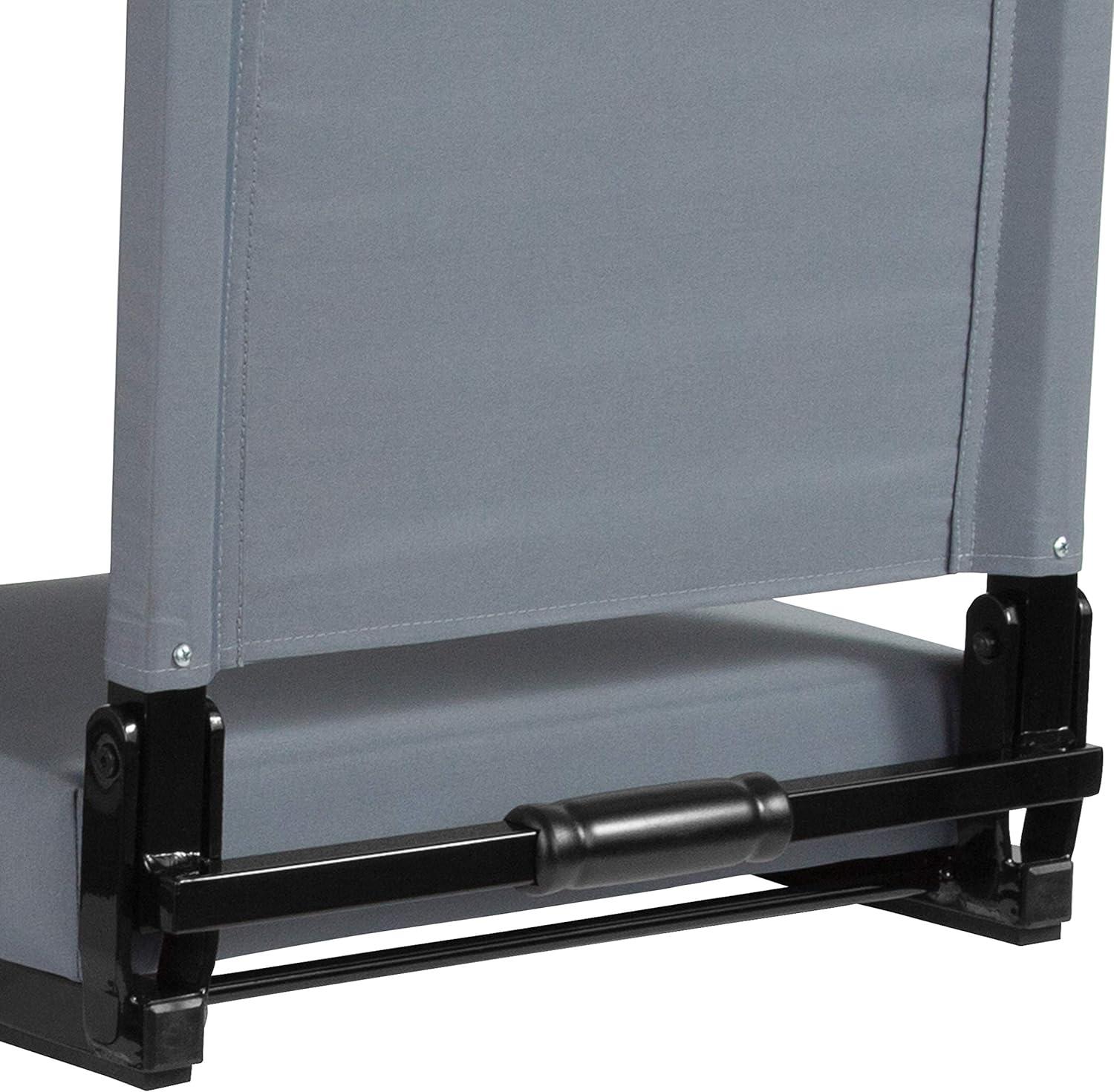 image:imageFlash Furniture Grandstand Portable Stadium Seats for Bleachers or Benches Folding Padded Stadium Chairs with Handle Pack of 2 500 lb Weight Capacity BlueGrey