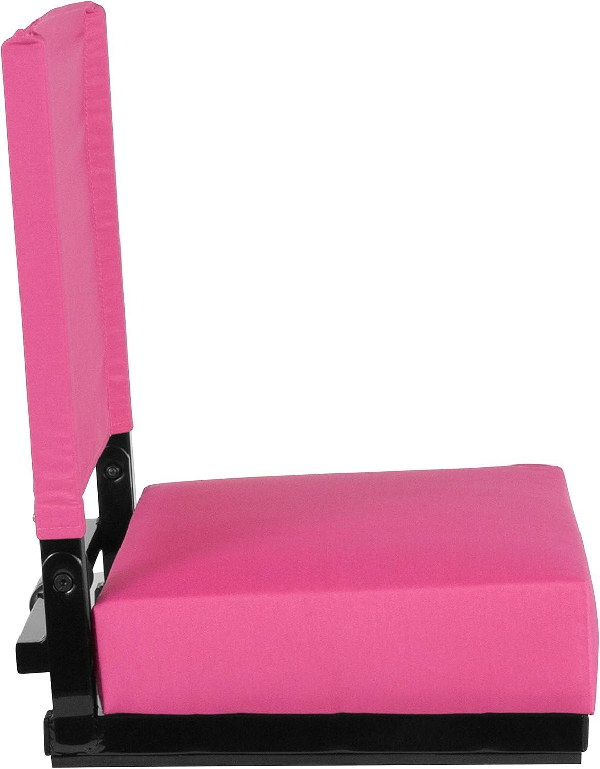 image:imageFlash Furniture Grandstand Portable Stadium Seats for Bleachers or Benches Folding Padded Stadium Chairs with Handle Pack of 2 500 lb Weight Capacity BluePink
