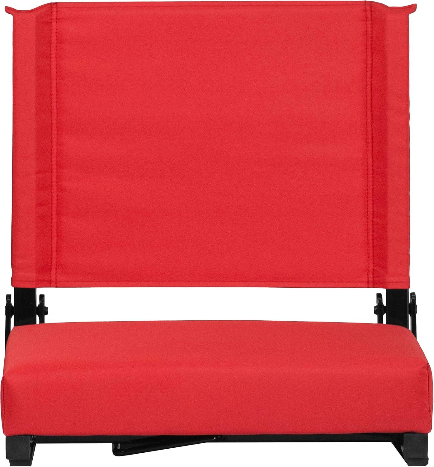 image:imageFlash Furniture Grandstand Portable Stadium Seats for Bleachers or Benches Folding Padded Stadium Chairs with Handle Pack of 2 500 lb Weight Capacity BlueRed