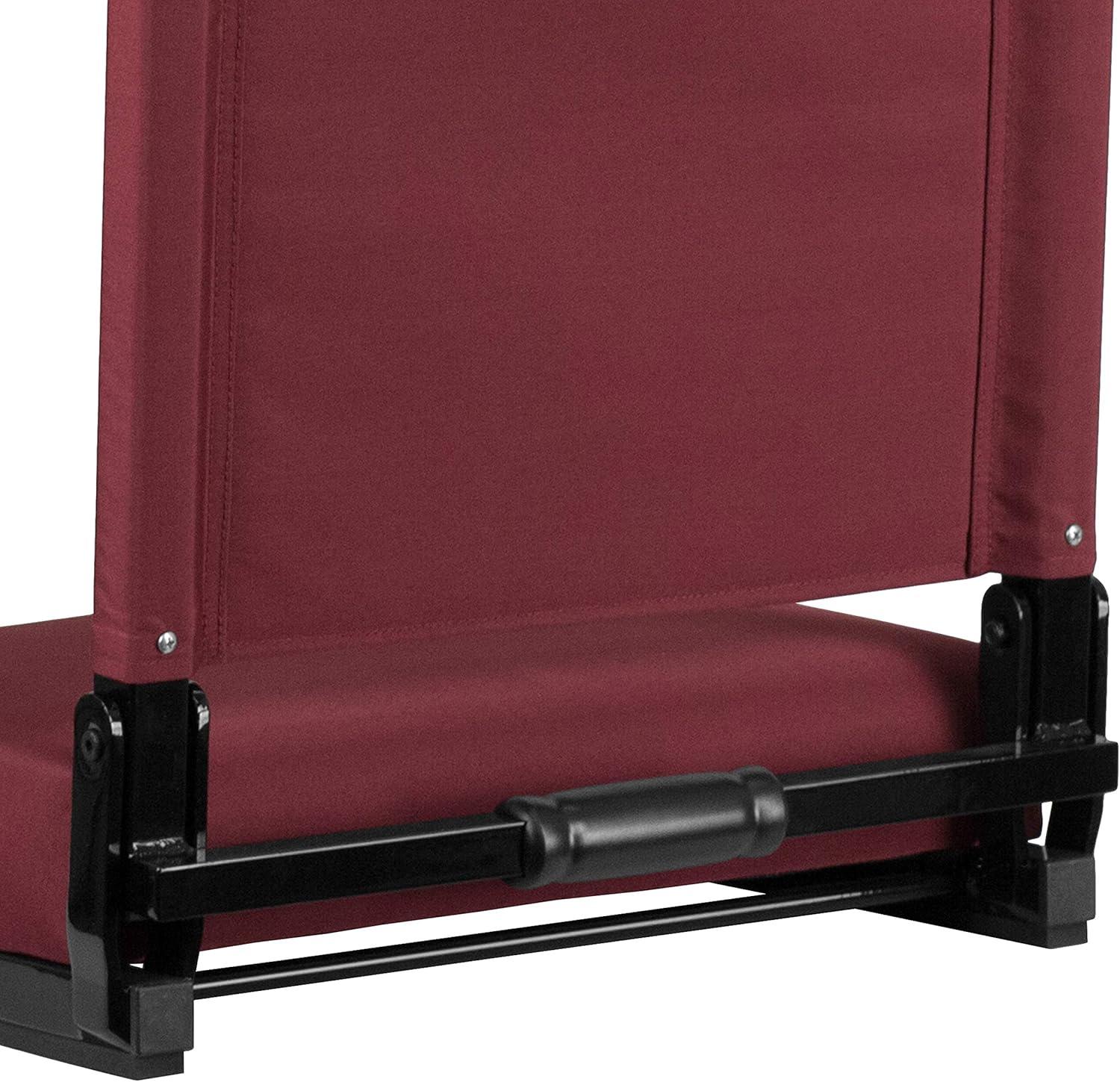 image:imageFlash Furniture Grandstand Portable Stadium Seats for Bleachers or Benches Folding Padded Stadium Chairs with Handle Pack of 2 500 lb Weight Capacity BlueMaroon