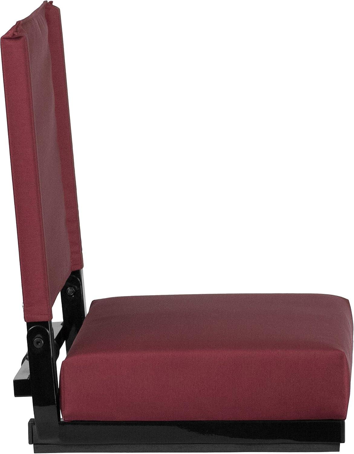 image:imageFlash Furniture Grandstand Portable Stadium Seats for Bleachers or Benches Folding Padded Stadium Chairs with Handle Pack of 2 500 lb Weight Capacity BlueMaroon