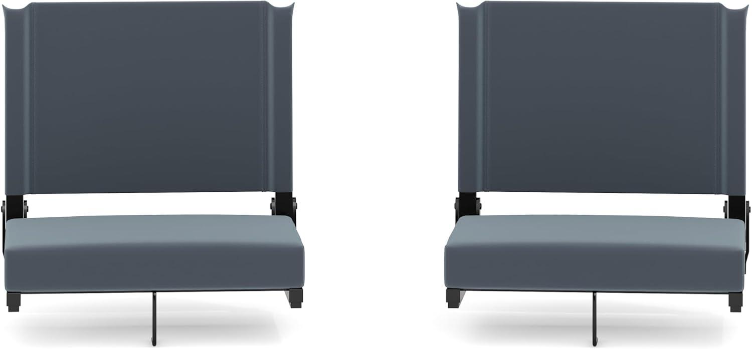 image:imageFlash Furniture Grandstand Portable Stadium Seats for Bleachers or Benches Folding Padded Stadium Chairs with Handle Pack of 2 500 lb Weight Capacity BlueDark Blue