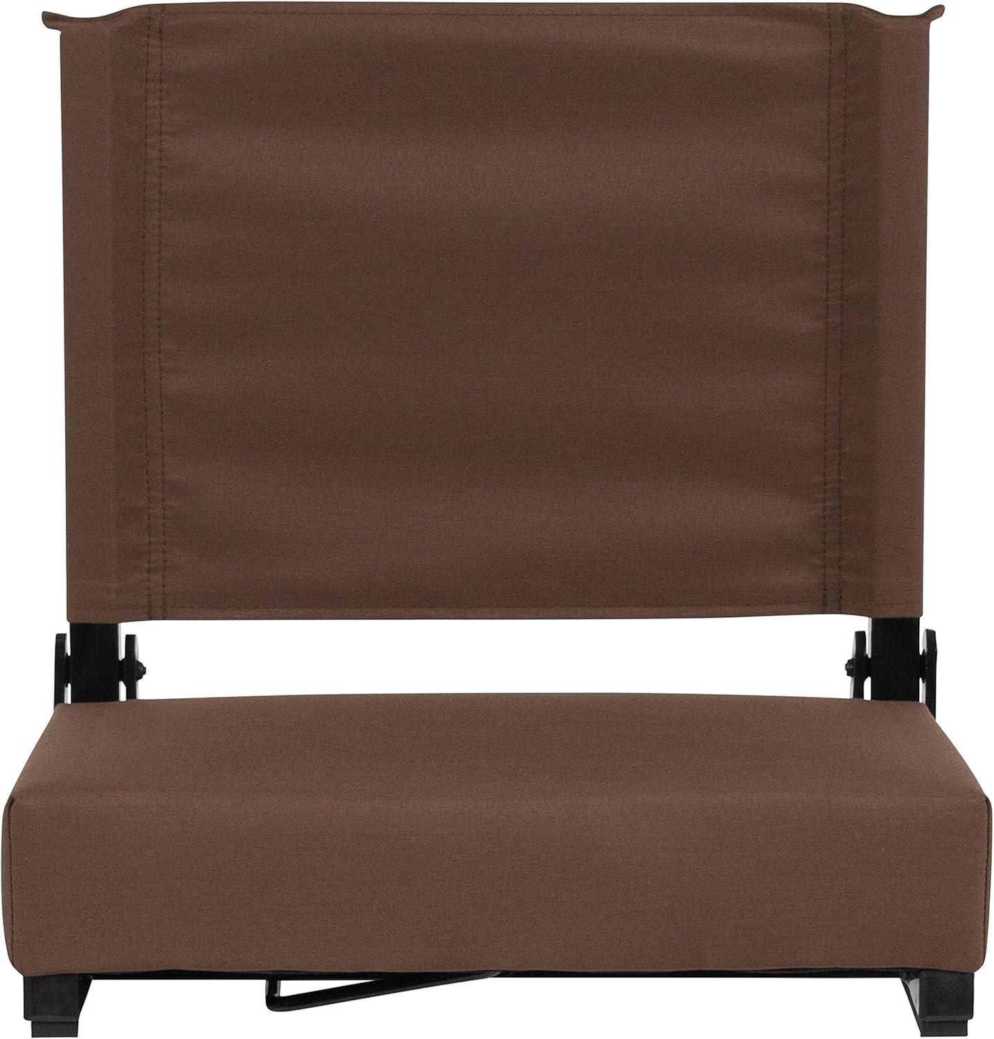 image:imageFlash Furniture Grandstand Portable Stadium Seats for Bleachers or Benches Folding Padded Stadium Chairs with Handle Pack of 2 500 lb Weight Capacity BlueBrown