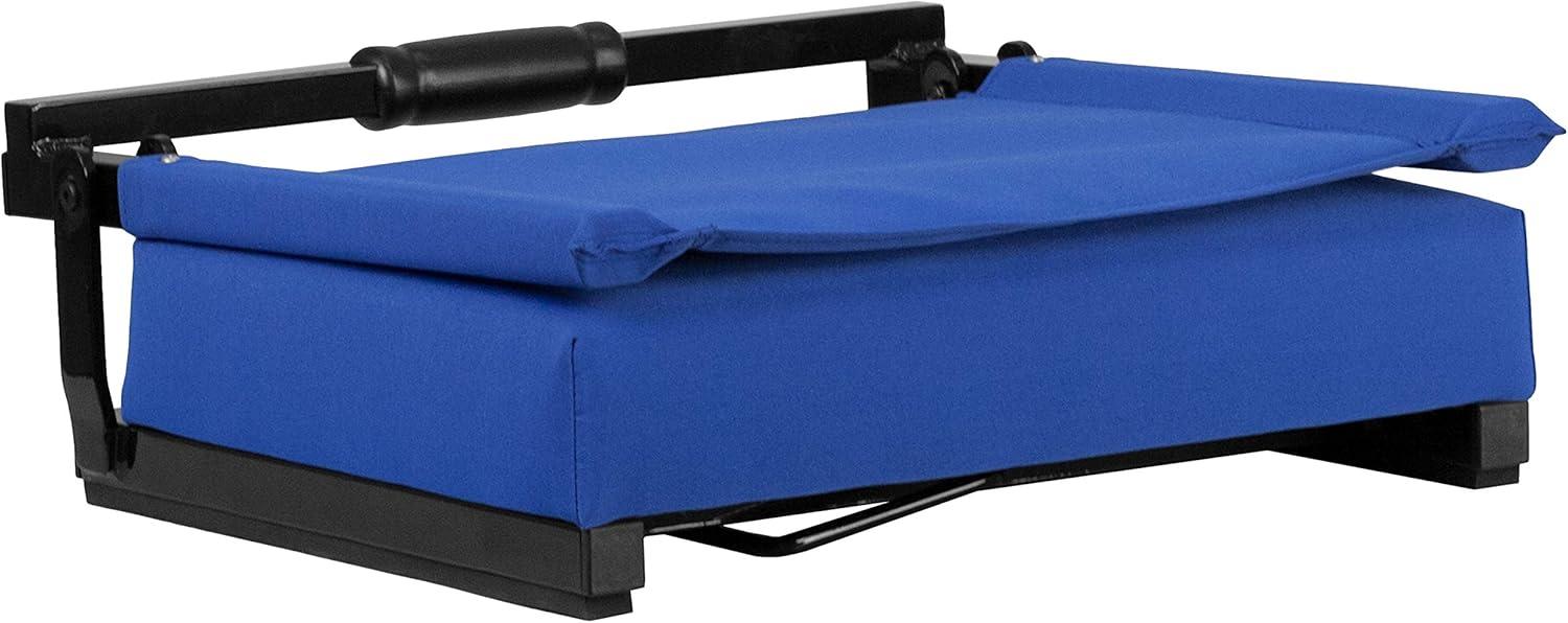image:imageFlash Furniture Grandstand Portable Stadium Seats for Bleachers or Benches Folding Padded Stadium Chairs with Handle Pack of 2 500 lb Weight Capacity BlueBlue