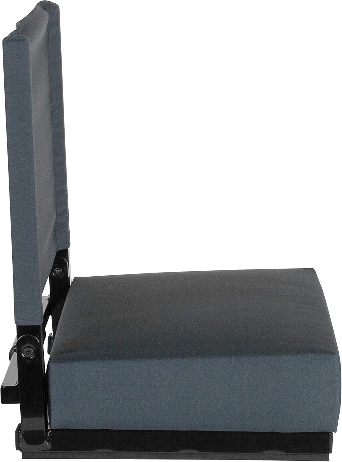 image:imageFlash Furniture Grandstand Portable Stadium Seats for Bleachers or Benches Folding Padded Stadium Chairs with Handle Pack of 2 500 lb Weight Capacity BlueDark Blue