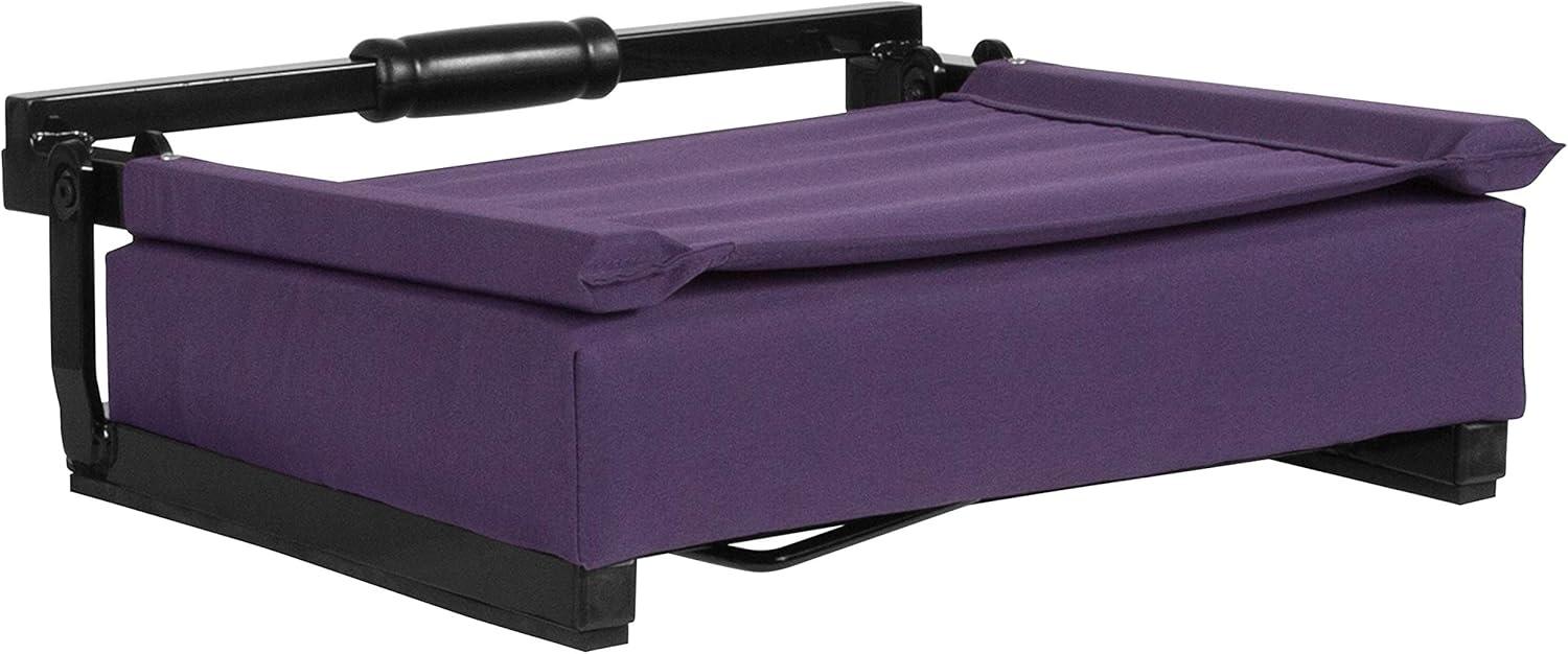 image:imageFlash Furniture Grandstand Portable Stadium Seats for Bleachers or Benches Folding Padded Stadium Chairs with Handle Pack of 2 500 lb Weight Capacity BlueDark Purple