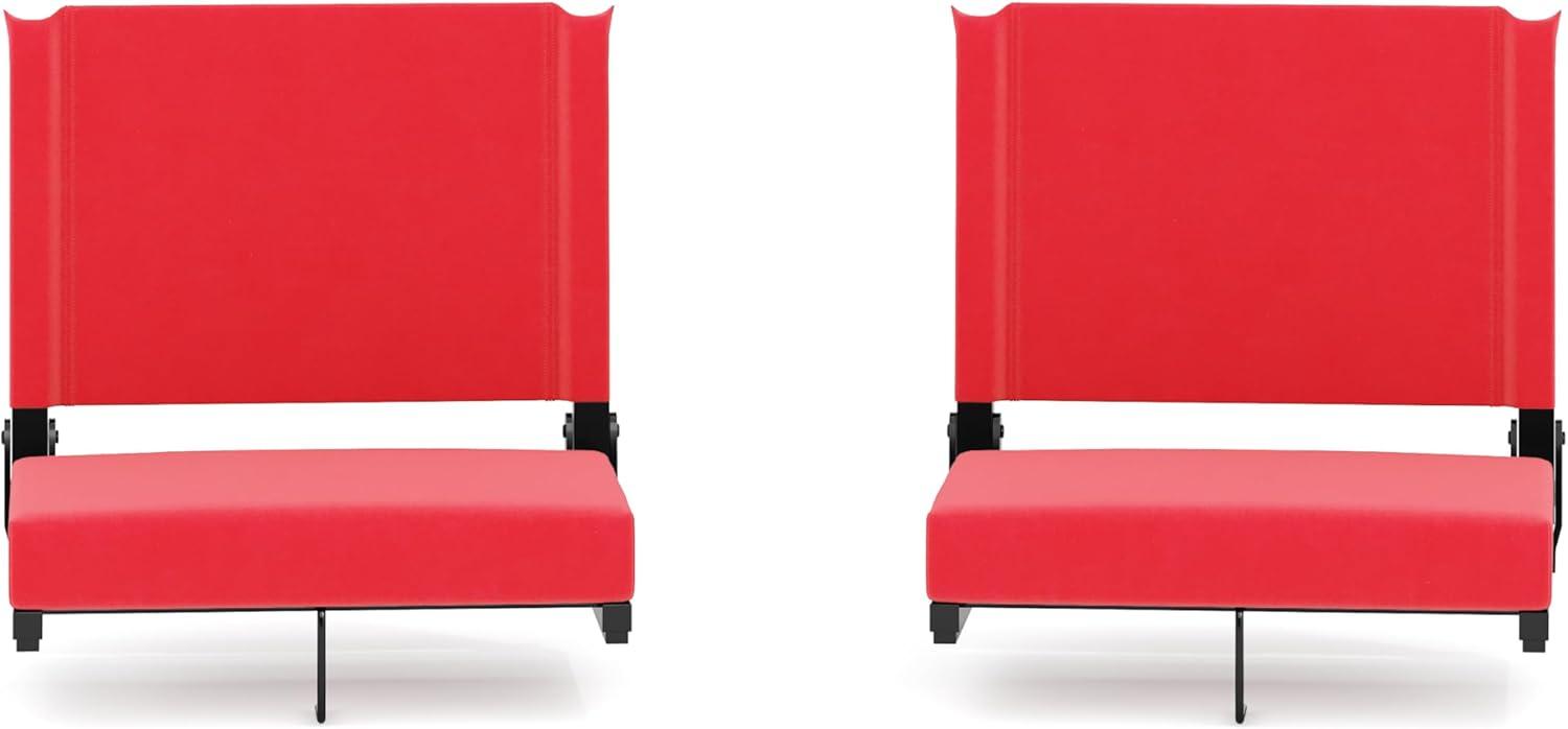 image:imageFlash Furniture Grandstand Portable Stadium Seats for Bleachers or Benches Folding Padded Stadium Chairs with Handle Pack of 2 500 lb Weight Capacity BlueRed
