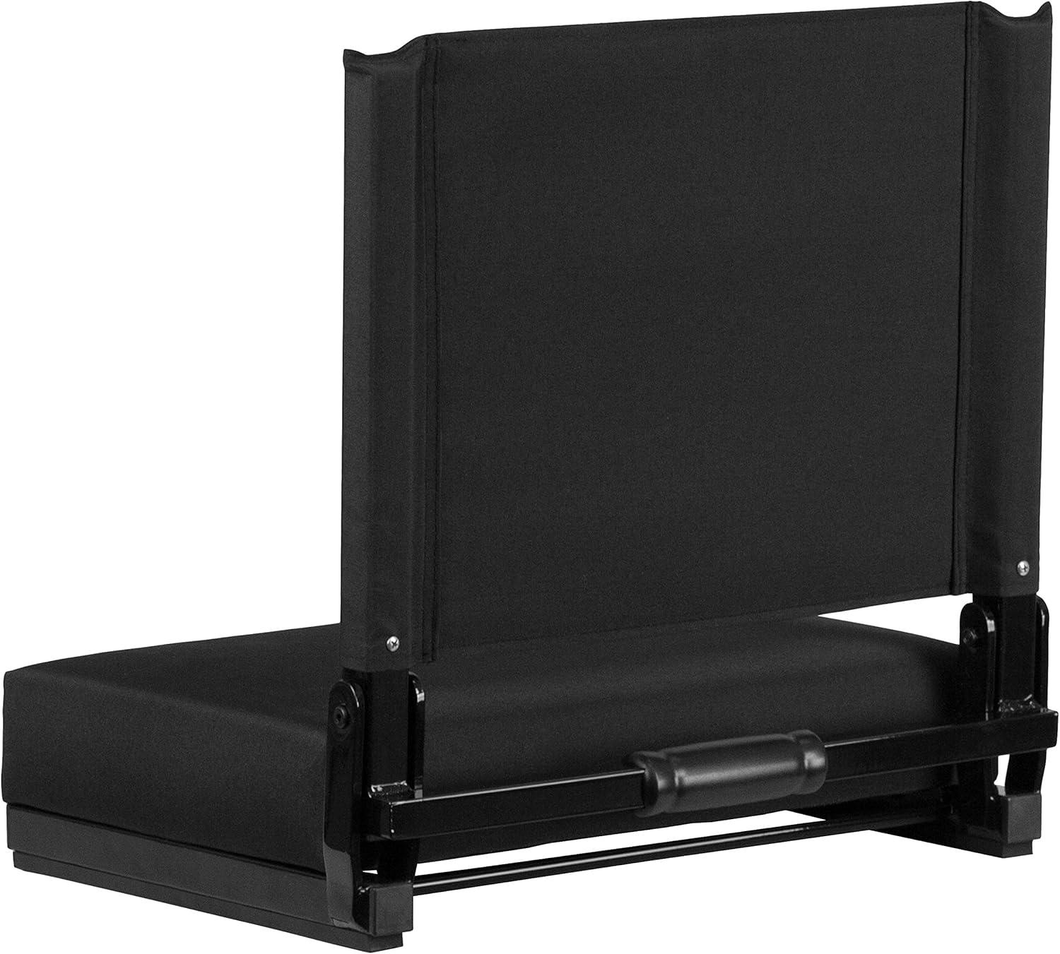 image:imageFlash Furniture Grandstand Portable Stadium Seats for Bleachers or Benches Folding Padded Stadium Chairs with Handle Pack of 2 500 lb Weight Capacity BlueBlack