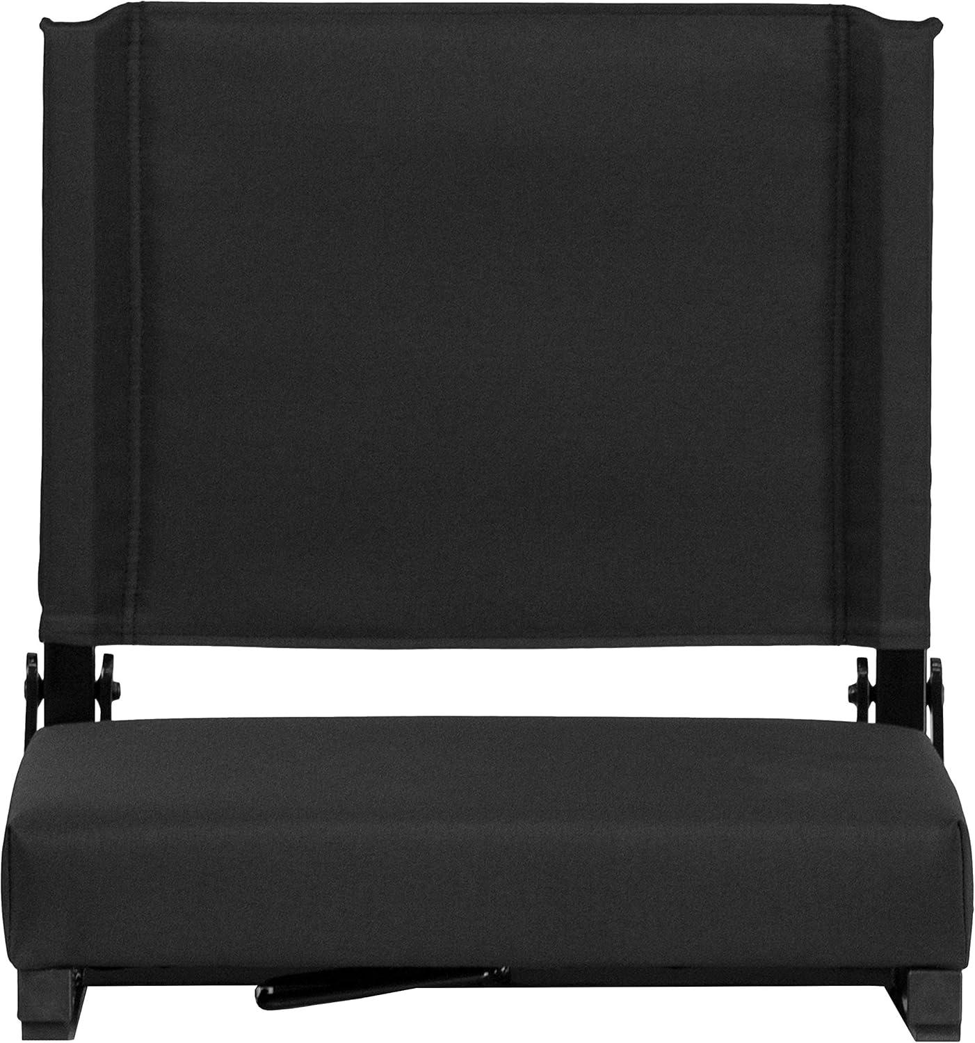 image:imageFlash Furniture Grandstand Portable Stadium Seats for Bleachers or Benches Folding Padded Stadium Chairs with Handle Pack of 2 500 lb Weight Capacity BlueBlack