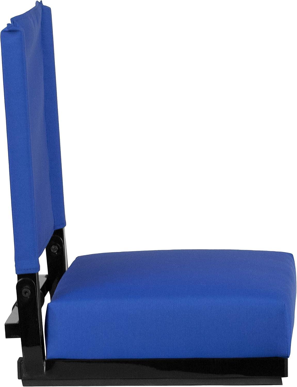 image:imageFlash Furniture Grandstand Portable Stadium Seats for Bleachers or Benches Folding Padded Stadium Chairs with Handle Pack of 2 500 lb Weight Capacity BlueBlue