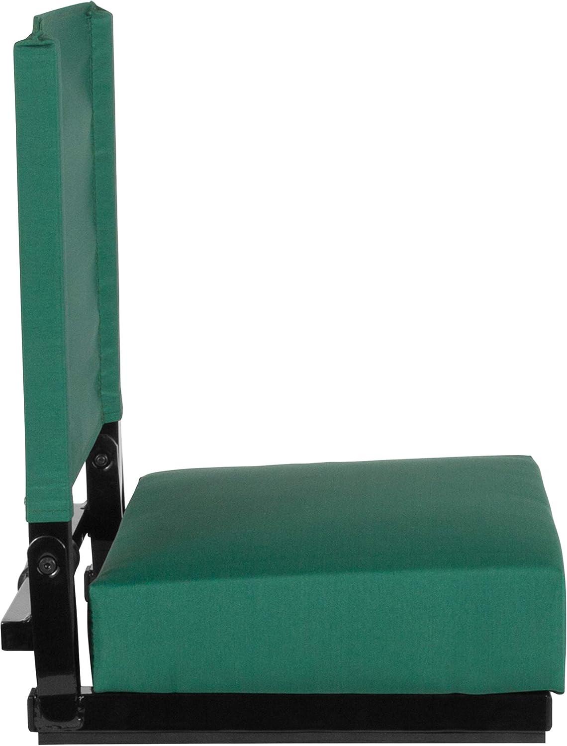 image:imageFlash Furniture Grandstand Portable Stadium Seats for Bleachers or Benches Folding Padded Stadium Chairs with Handle Pack of 2 500 lb Weight Capacity BlueHunter Green