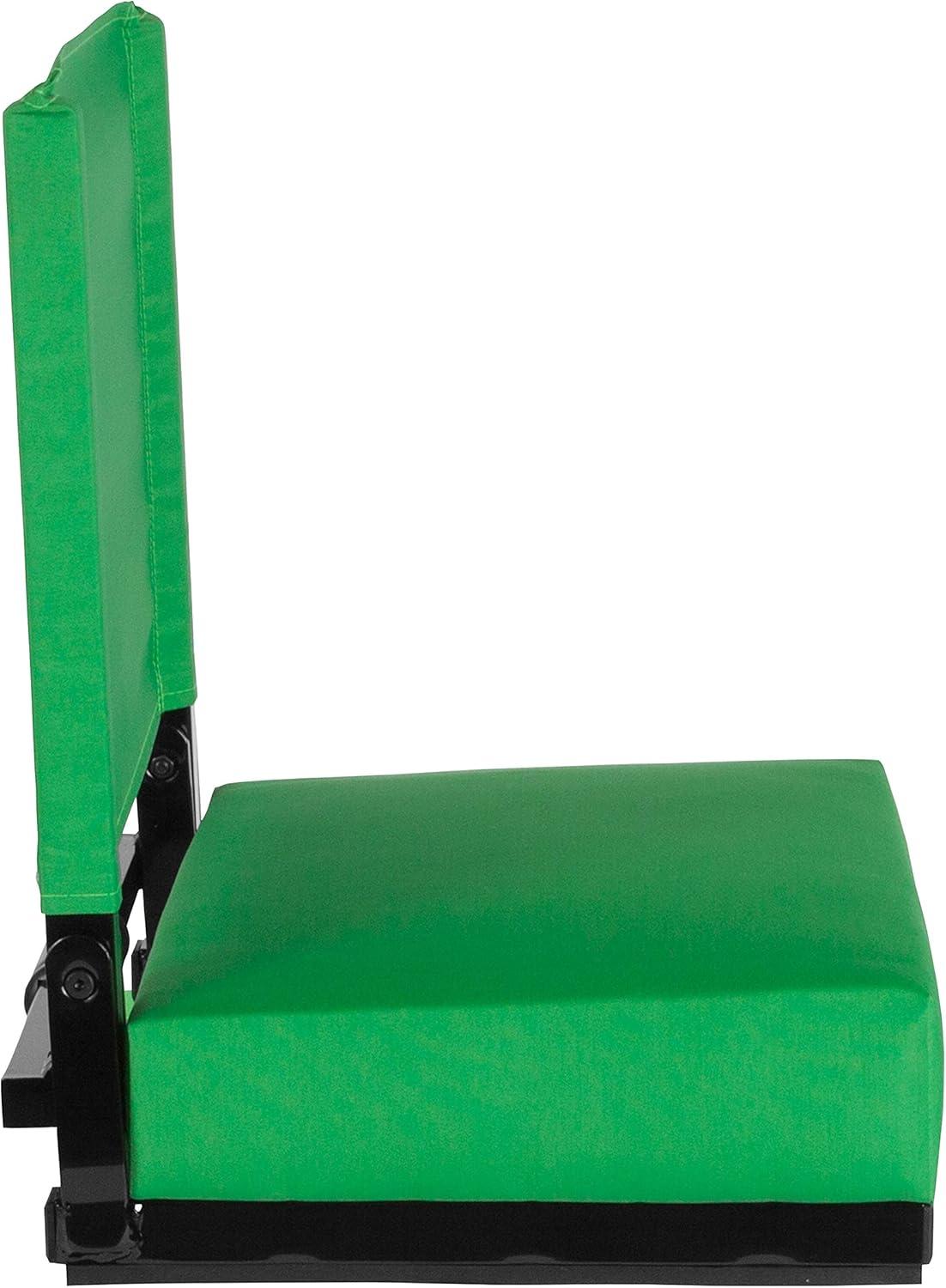 image:imageFlash Furniture Grandstand Portable Stadium Seats for Bleachers or Benches Folding Padded Stadium Chairs with Handle Pack of 2 500 lb Weight Capacity BlueBright Green