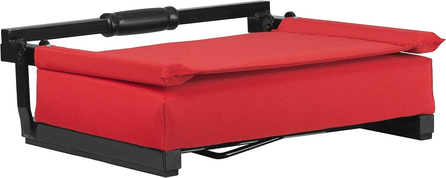 image:imageFlash Furniture Grandstand Portable Stadium Seats for Bleachers or Benches Folding Padded Stadium Chairs with Handle Pack of 2 500 lb Weight Capacity BlueRed