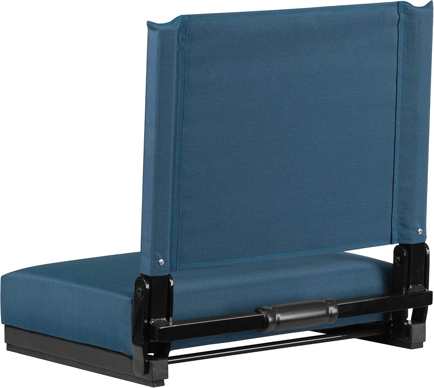 image:imageFlash Furniture Grandstand Portable Stadium Seats for Bleachers or Benches Folding Padded Stadium Chairs with Handle Pack of 2 500 lb Weight Capacity BlueTeal