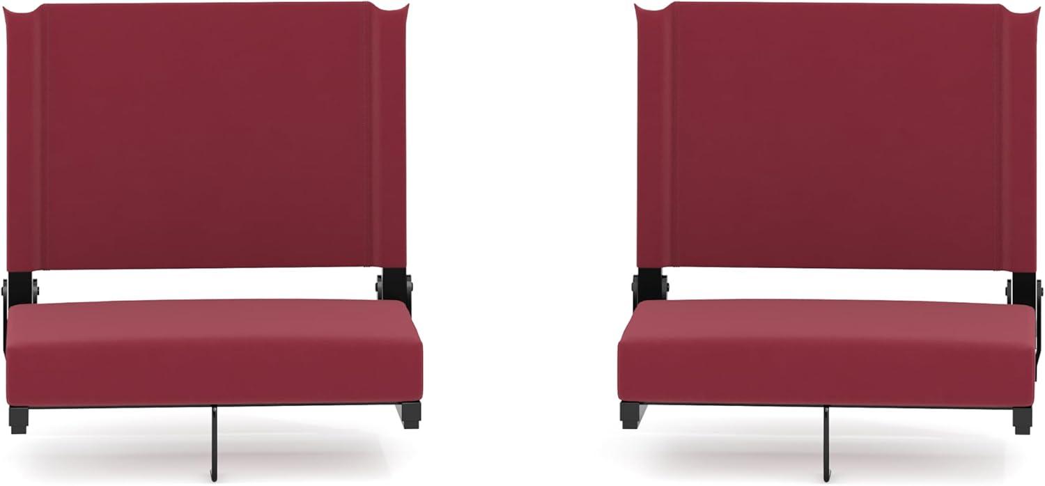 image:imageFlash Furniture Grandstand Portable Stadium Seats for Bleachers or Benches Folding Padded Stadium Chairs with Handle Pack of 2 500 lb Weight Capacity BlueMaroon