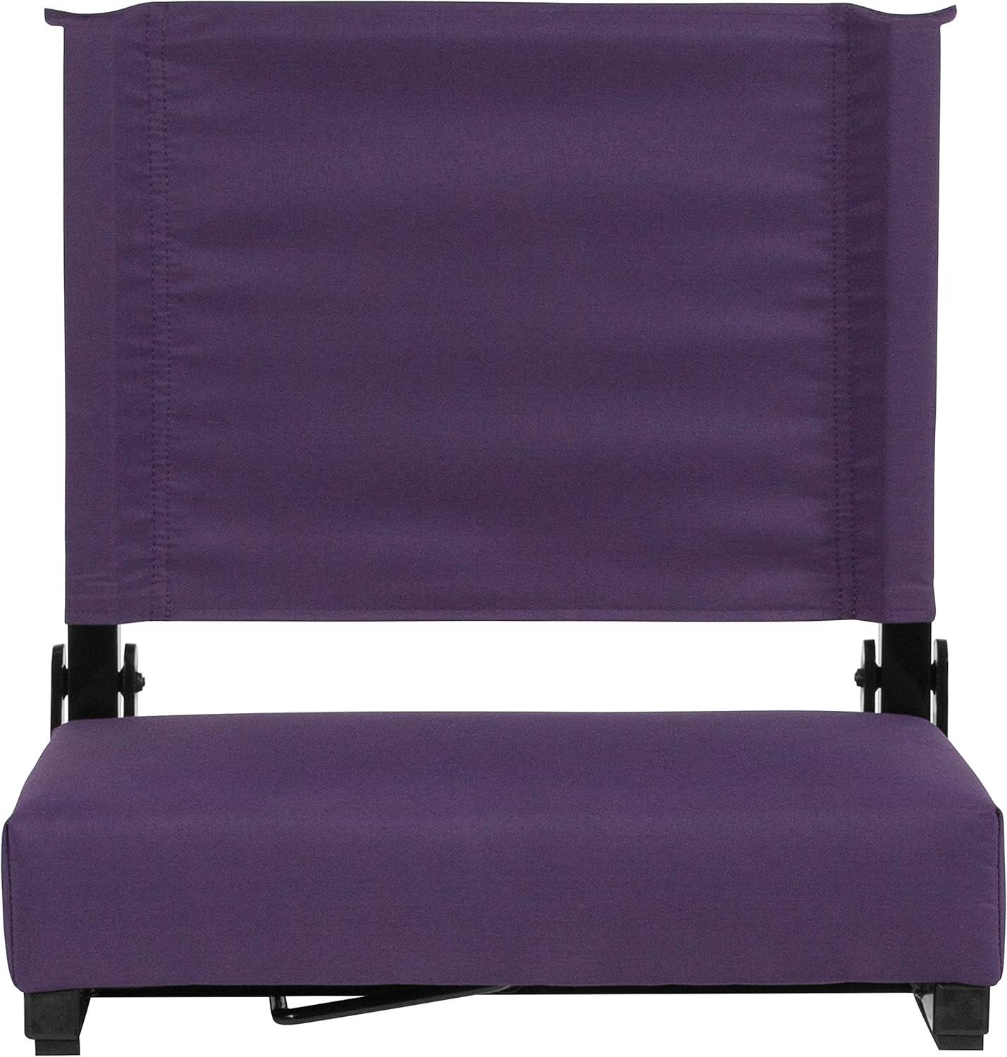 image:imageFlash Furniture Grandstand Portable Stadium Seats for Bleachers or Benches Folding Padded Stadium Chairs with Handle Pack of 2 500 lb Weight Capacity BlueDark Purple