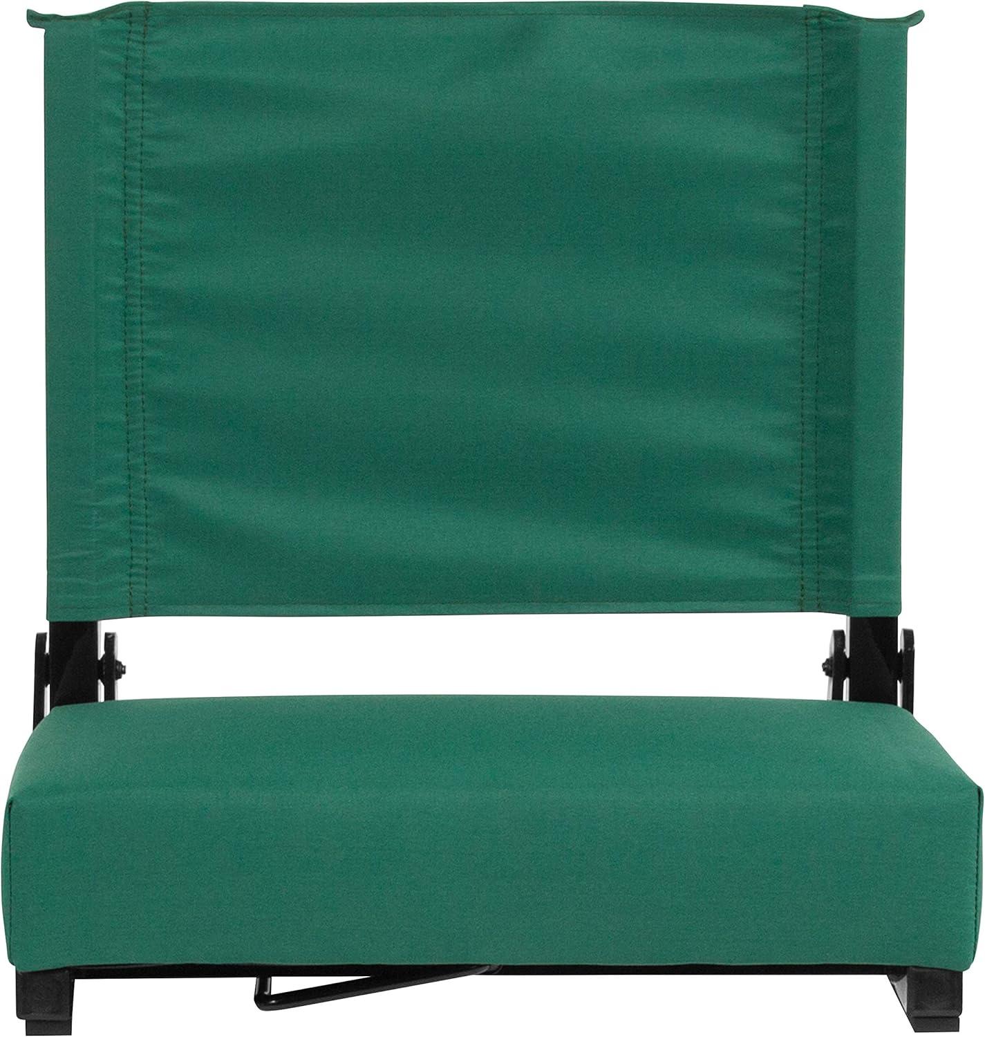 image:imageFlash Furniture Grandstand Portable Stadium Seats for Bleachers or Benches Folding Padded Stadium Chairs with Handle Pack of 2 500 lb Weight Capacity BlueHunter Green