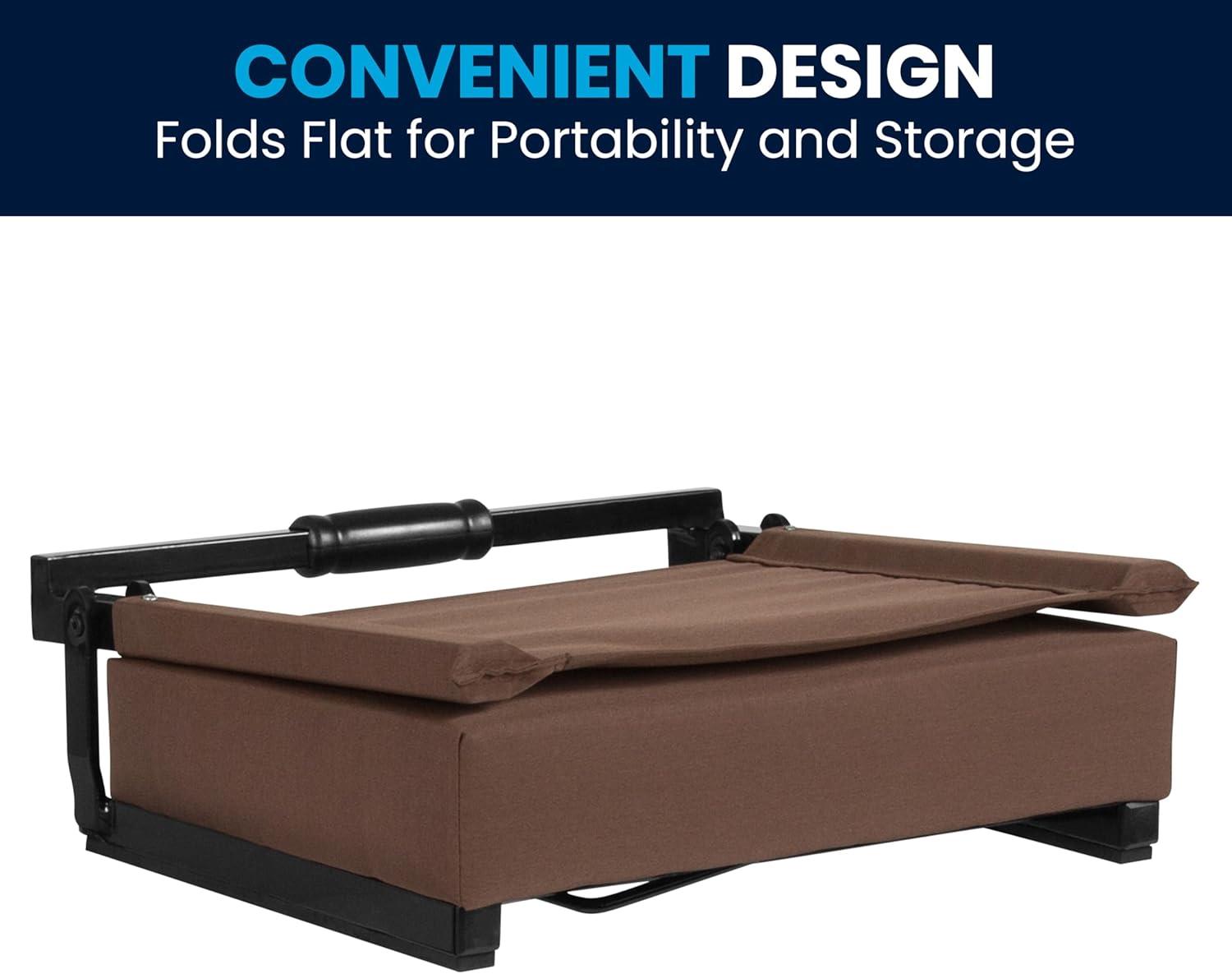 image:imageFlash Furniture Grandstand Portable Stadium Seats for Bleachers or Benches Folding Padded Stadium Chairs with Handle Pack of 2 500 lb Weight Capacity BlueBrown