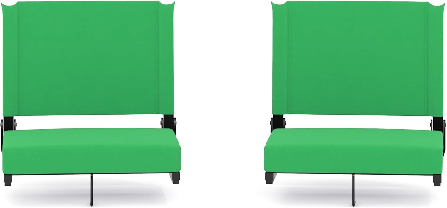 image:imageFlash Furniture Grandstand Portable Stadium Seats for Bleachers or Benches Folding Padded Stadium Chairs with Handle Pack of 2 500 lb Weight Capacity BlueBright Green