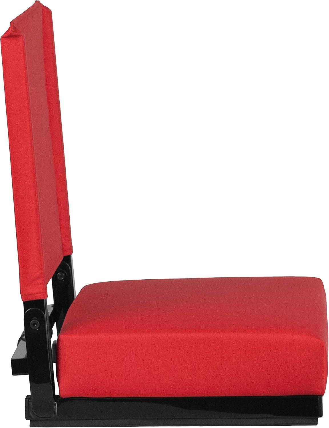 image:imageFlash Furniture Grandstand Portable Stadium Seats for Bleachers or Benches Folding Padded Stadium Chairs with Handle Pack of 2 500 lb Weight Capacity BlueRed