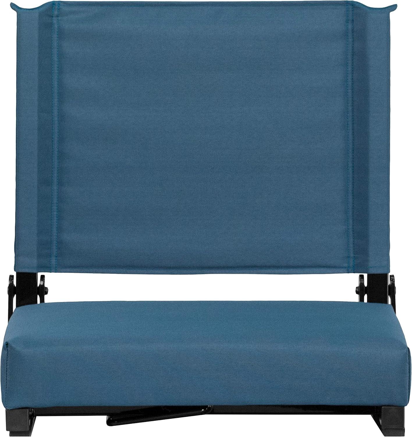 image:imageFlash Furniture Grandstand Portable Stadium Seats for Bleachers or Benches Folding Padded Stadium Chairs with Handle Pack of 2 500 lb Weight Capacity BlueTeal