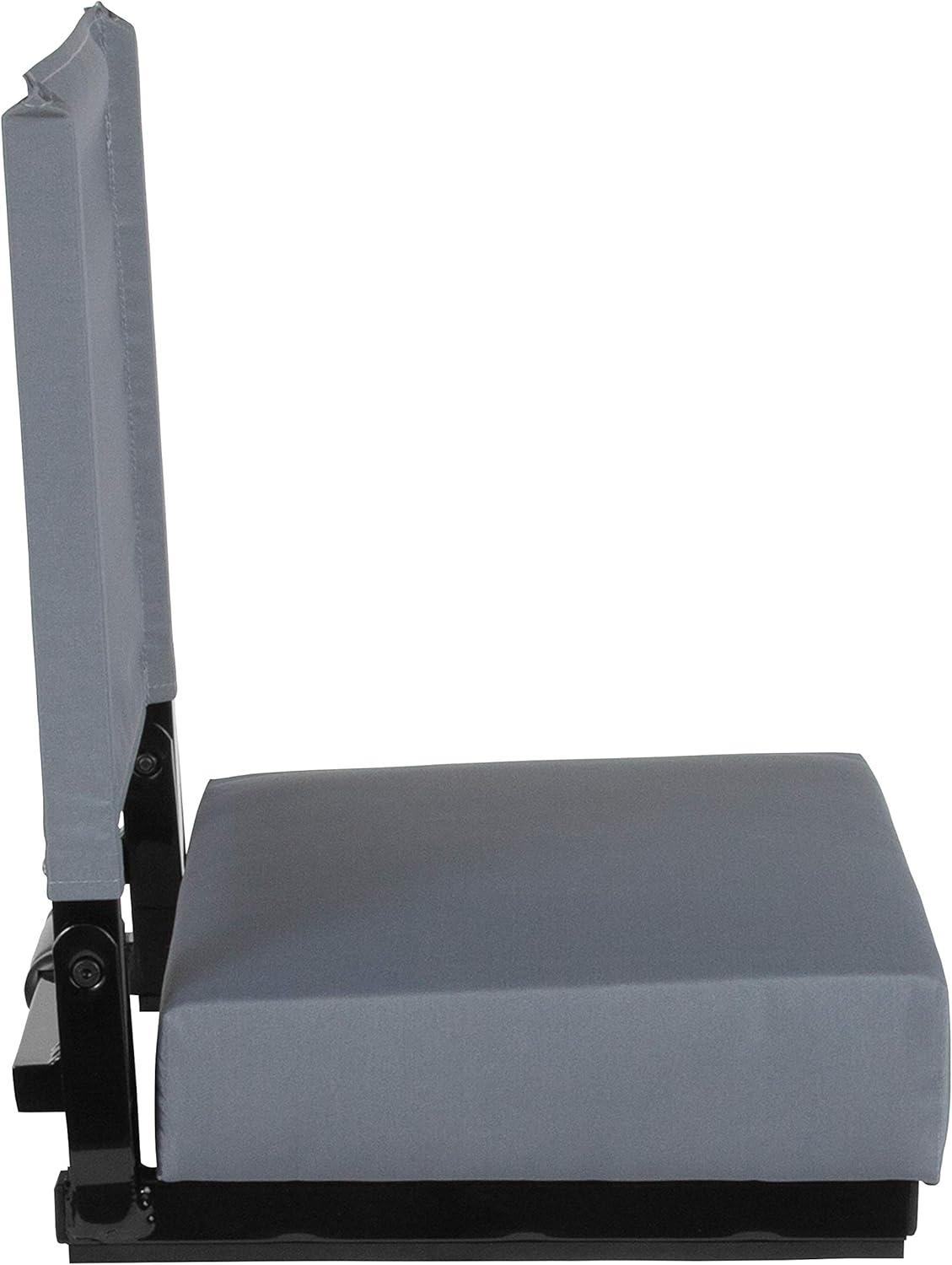image:imageFlash Furniture Grandstand Portable Stadium Seats for Bleachers or Benches Folding Padded Stadium Chairs with Handle Pack of 2 500 lb Weight Capacity BlueGrey