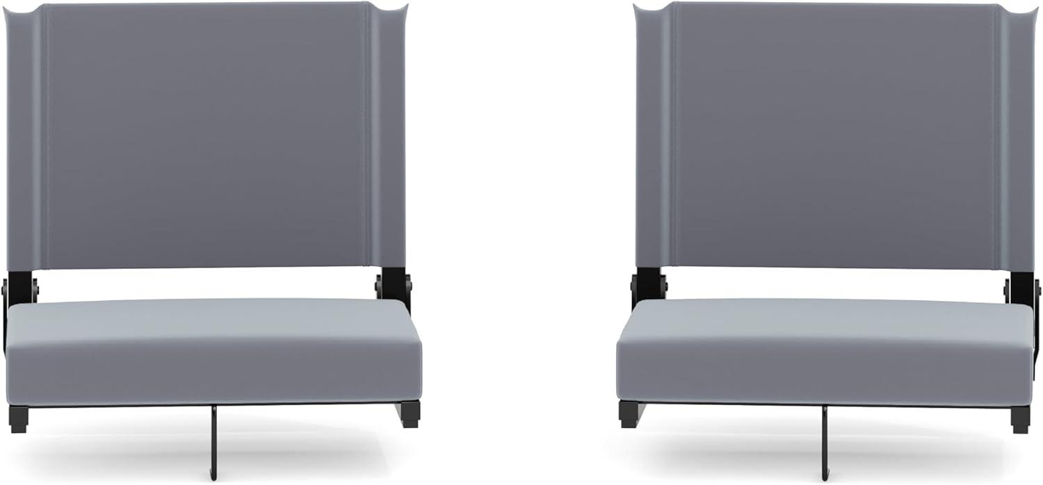image:imageFlash Furniture Grandstand Portable Stadium Seats for Bleachers or Benches Folding Padded Stadium Chairs with Handle Pack of 2 500 lb Weight Capacity BlueGrey
