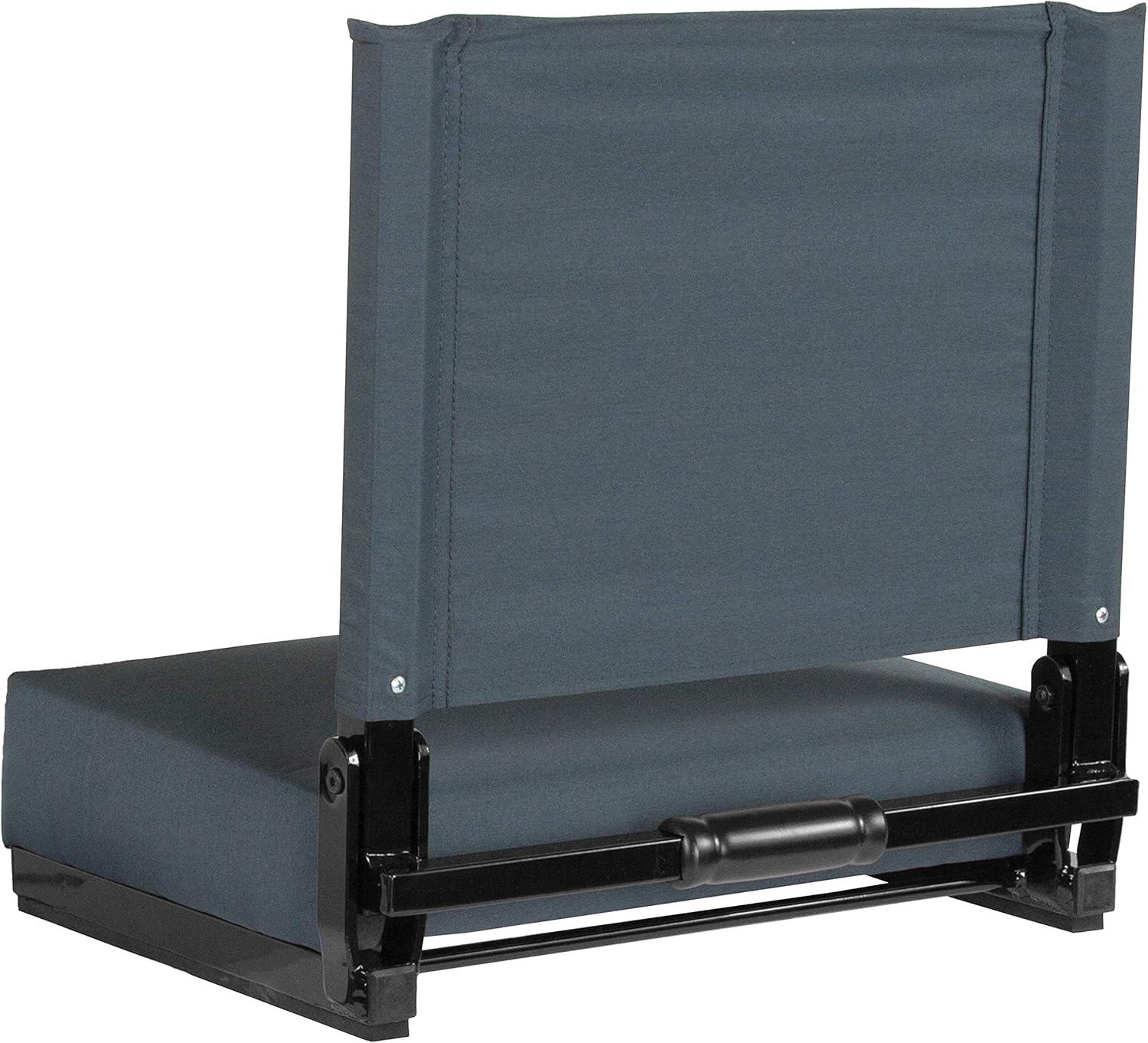 image:imageFlash Furniture Grandstand Portable Stadium Seats for Bleachers or Benches Folding Padded Stadium Chairs with Handle Pack of 2 500 lb Weight Capacity BlueDark Blue
