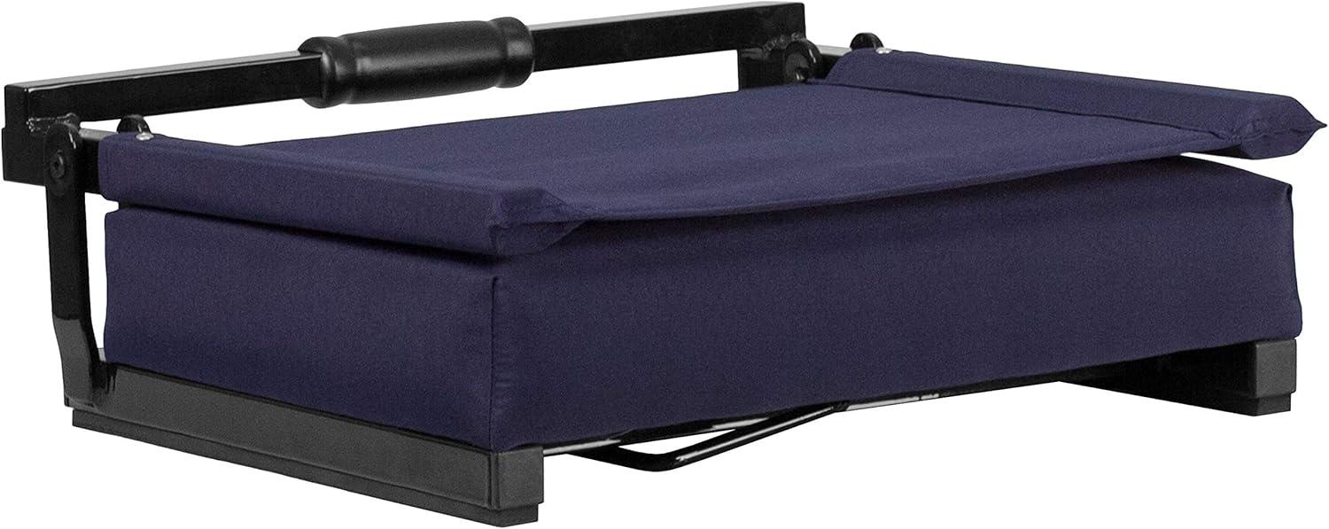 image:imageFlash Furniture Grandstand Portable Stadium Seats for Bleachers or Benches Folding Padded Stadium Chairs with Handle Pack of 2 500 lb Weight Capacity BlueNavy