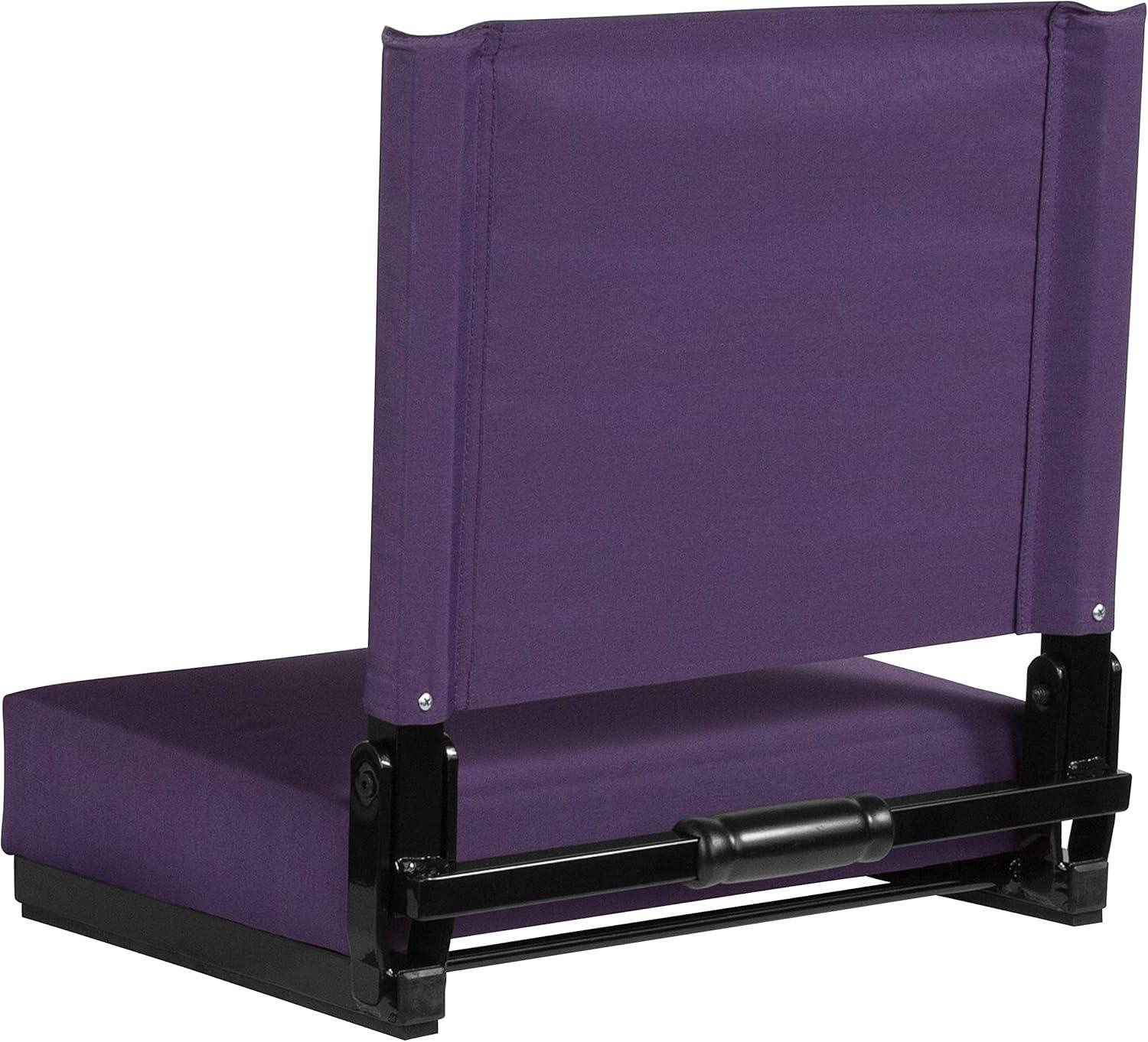 image:imageFlash Furniture Grandstand Portable Stadium Seats for Bleachers or Benches Folding Padded Stadium Chairs with Handle Pack of 2 500 lb Weight Capacity BlueDark Purple