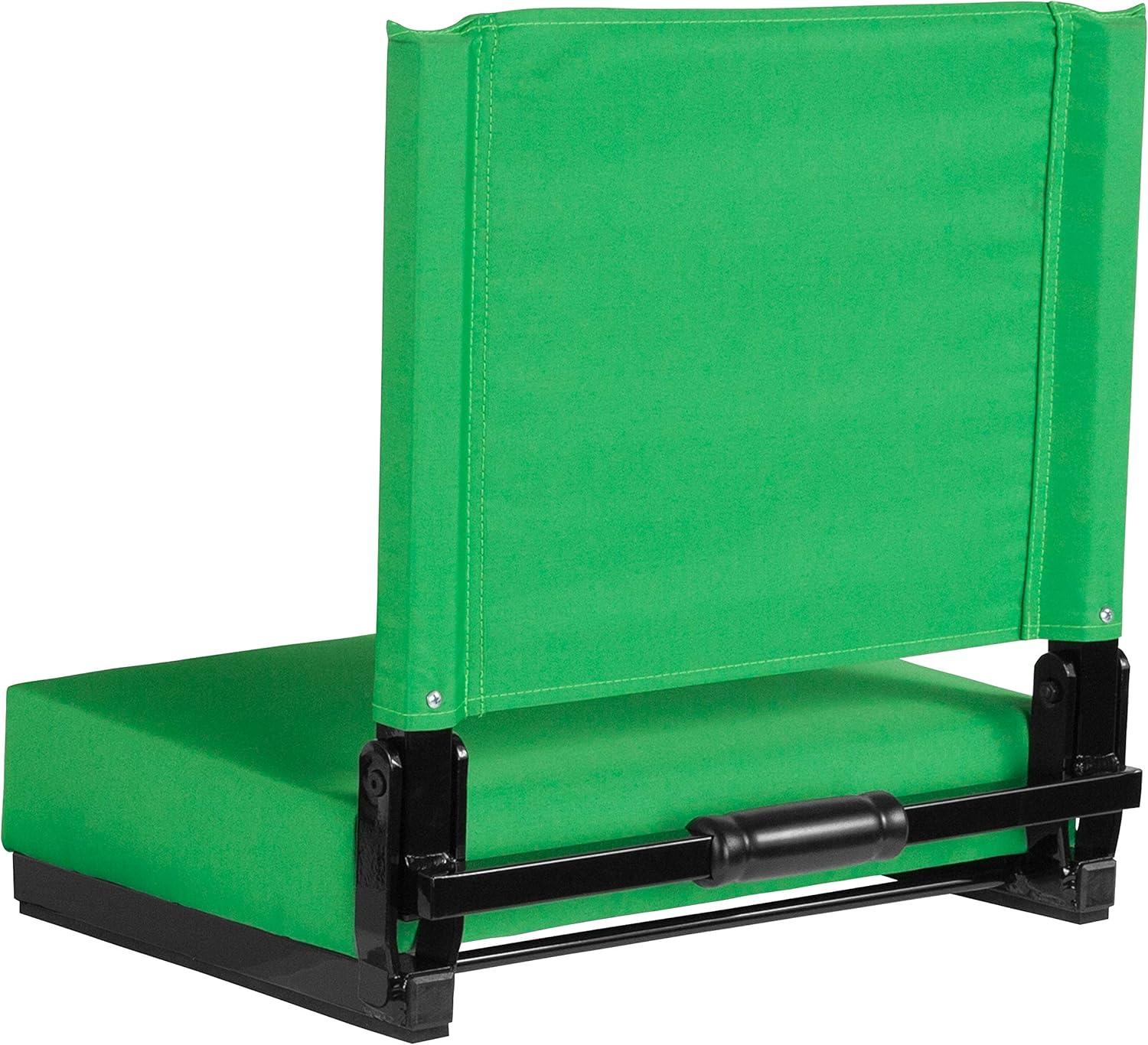 image:imageFlash Furniture Grandstand Portable Stadium Seats for Bleachers or Benches Folding Padded Stadium Chairs with Handle Pack of 2 500 lb Weight Capacity BlueBright Green