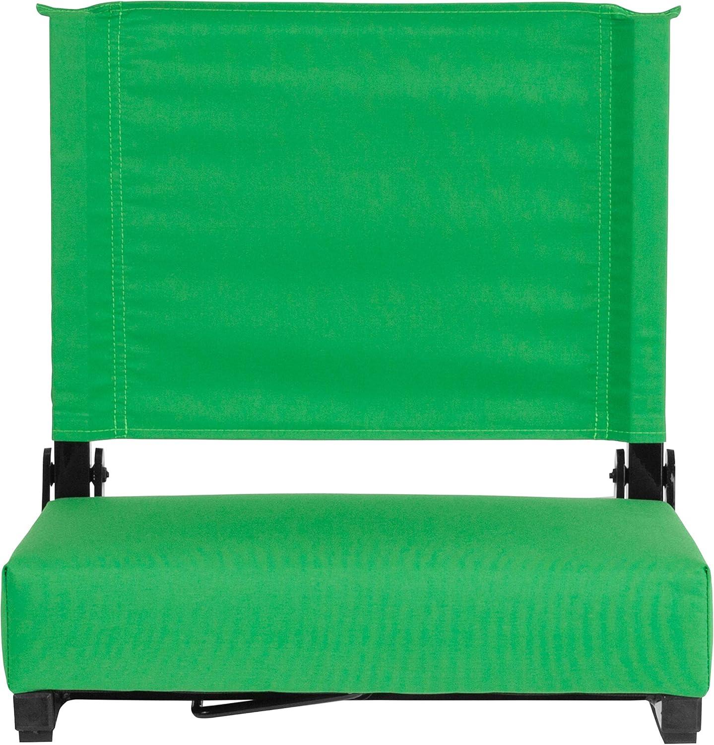 image:imageFlash Furniture Grandstand Portable Stadium Seats for Bleachers or Benches Folding Padded Stadium Chairs with Handle Pack of 2 500 lb Weight Capacity BlueBright Green
