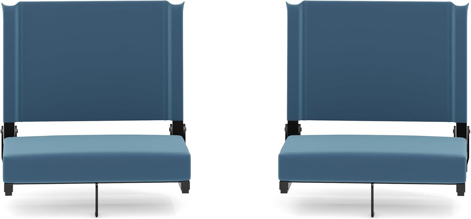 image:imageFlash Furniture Grandstand Portable Stadium Seats for Bleachers or Benches Folding Padded Stadium Chairs with Handle Pack of 2 500 lb Weight Capacity BlueTeal