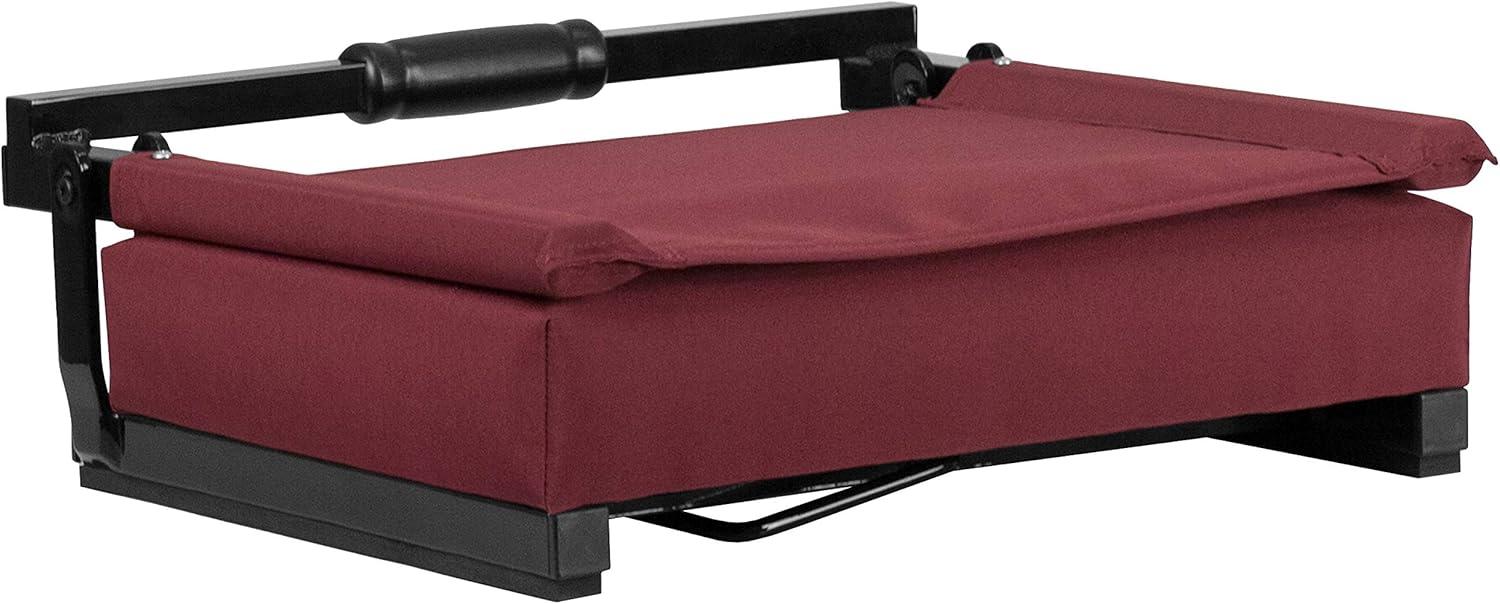 image:imageFlash Furniture Grandstand Portable Stadium Seats for Bleachers or Benches Folding Padded Stadium Chairs with Handle Pack of 2 500 lb Weight Capacity BlueMaroon
