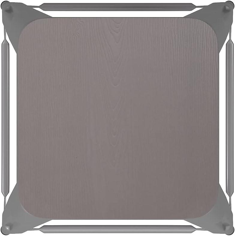 image:imageFlash Furniture Kai Commercial Grade IndoorOutdoor Bar Height Stool Silver Metal Frame Gray Poly Resin Seat 30 High BacklessSilverGray