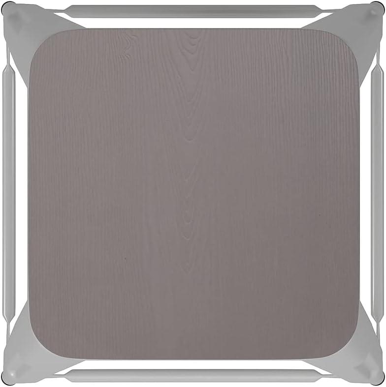 image:imageFlash Furniture Kai Commercial Grade IndoorOutdoor Bar Height Stool Silver Metal Frame Gray Poly Resin Seat 30 High BacklessWhiteGray