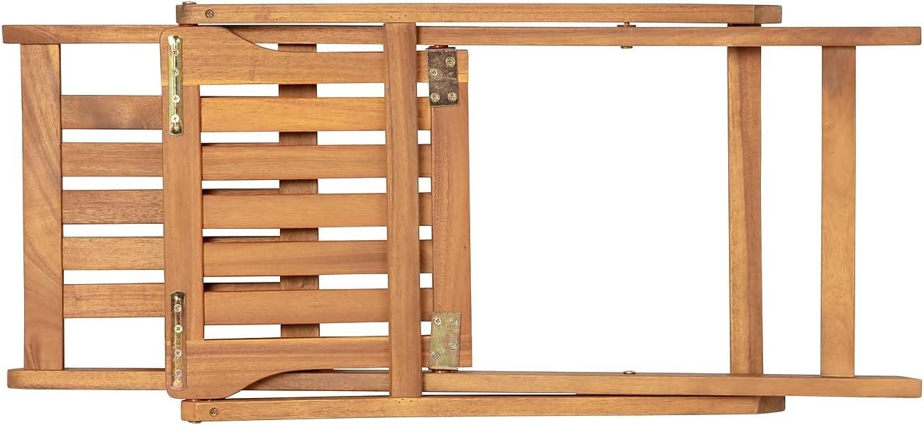 image:imageFlash Furniture Martindale IndoorOutdoor Folding Acacia Wood Bistro Chairs Natural Finish X Base Frame Slatted Back and Seat For Porch Patio or Sunroom3 Piece Folding Set