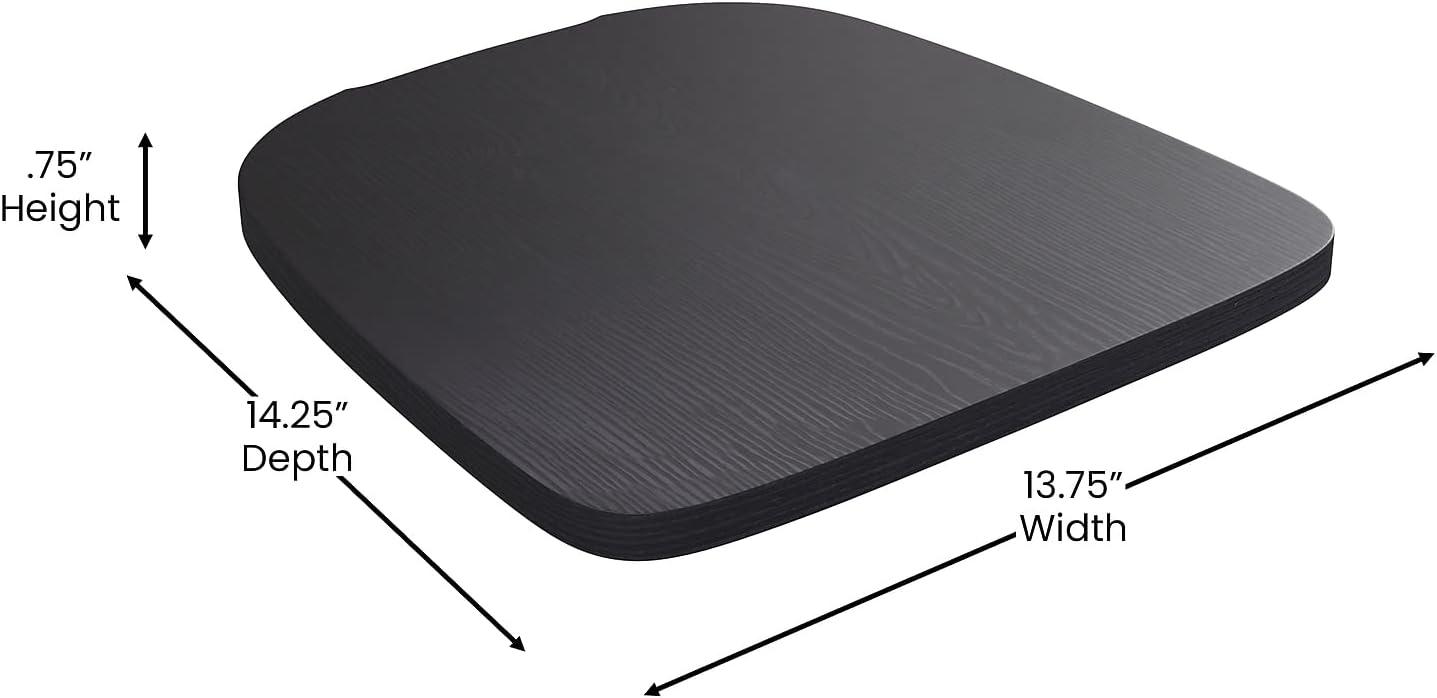 image:imageFlash Furniture Perry Set of 4 Poly Resin Wood Seat Teak Polystyrene Rounded Edges for Comfort For Colorful Metal Chairs and Stools IndoorOutdoorBlack