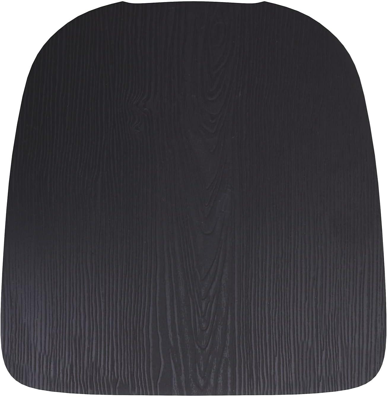 image:imageFlash Furniture Perry Set of 4 Poly Resin Wood Seat Teak Polystyrene Rounded Edges for Comfort For Colorful Metal Chairs and Stools IndoorOutdoorBlack