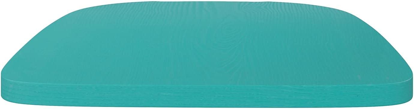 image:imageFlash Furniture Perry Set of 4 Poly Resin Wood Seat Teak Polystyrene Rounded Edges for Comfort For Colorful Metal Chairs and Stools IndoorOutdoorMint