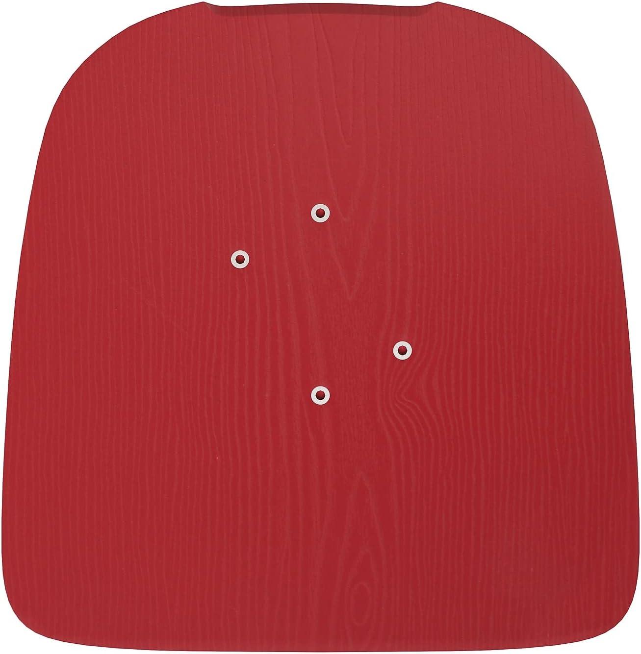image:imageFlash Furniture Perry Set of 4 Poly Resin Wood Seat Teak Polystyrene Rounded Edges for Comfort For Colorful Metal Chairs and Stools IndoorOutdoorRed