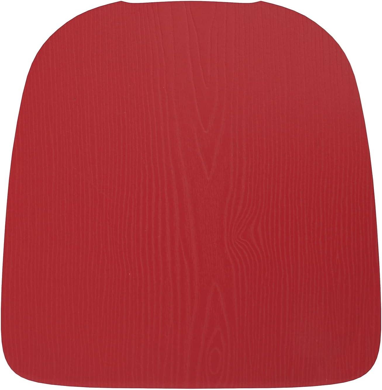 image:imageFlash Furniture Perry Set of 4 Poly Resin Wood Seat Teak Polystyrene Rounded Edges for Comfort For Colorful Metal Chairs and Stools IndoorOutdoorRed