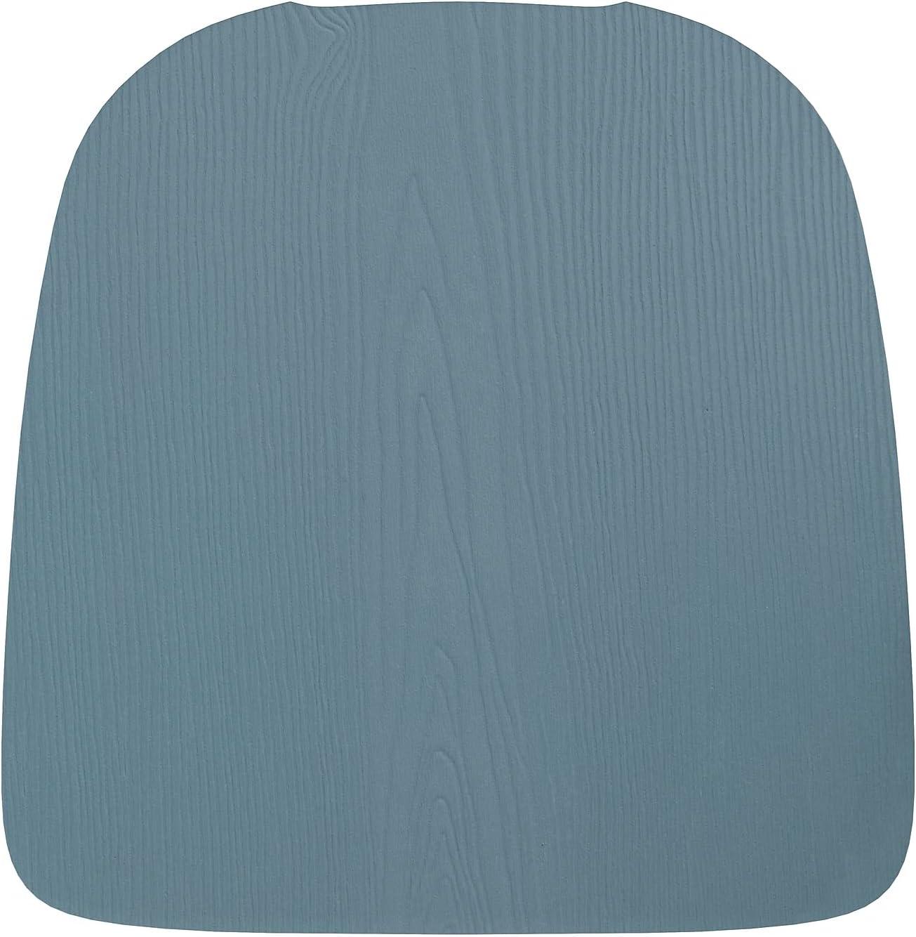 image:imageFlash Furniture Perry Set of 4 Poly Resin Wood Seat Teak Polystyrene Rounded Edges for Comfort For Colorful Metal Chairs and Stools IndoorOutdoorTealblue