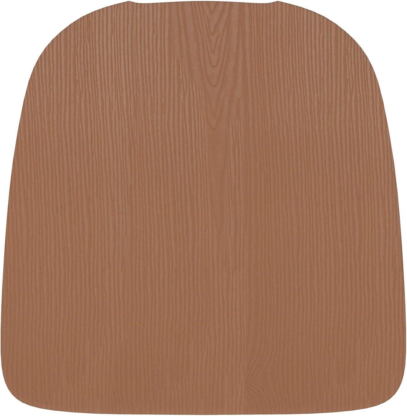 image:imageFlash Furniture Perry Set of 4 Poly Resin Wood Seat Teak Polystyrene Rounded Edges for Comfort For Colorful Metal Chairs and Stools IndoorOutdoorTeak