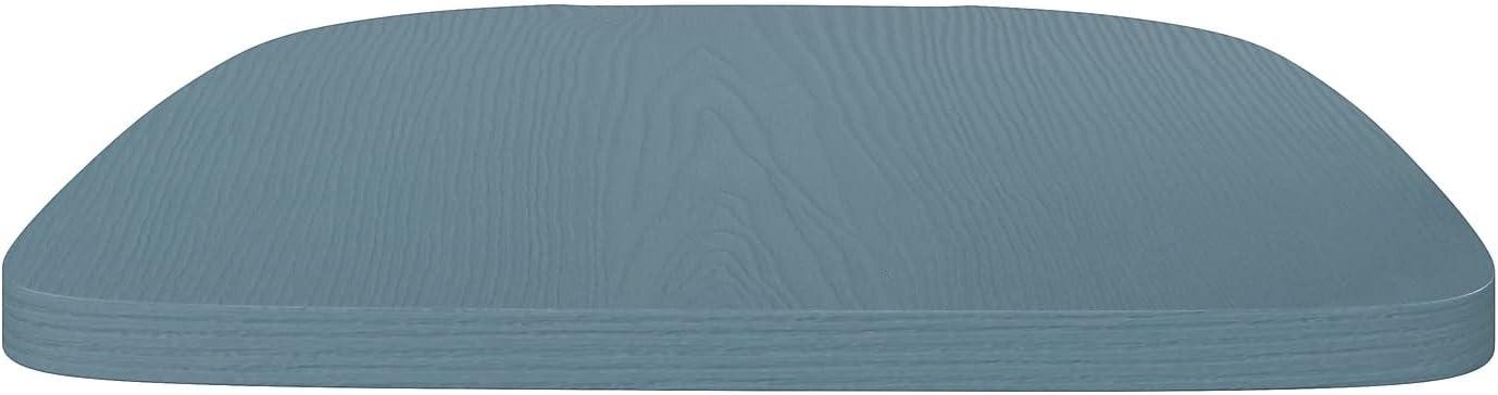 image:imageFlash Furniture Perry Set of 4 Poly Resin Wood Seat Teak Polystyrene Rounded Edges for Comfort For Colorful Metal Chairs and Stools IndoorOutdoorTealblue