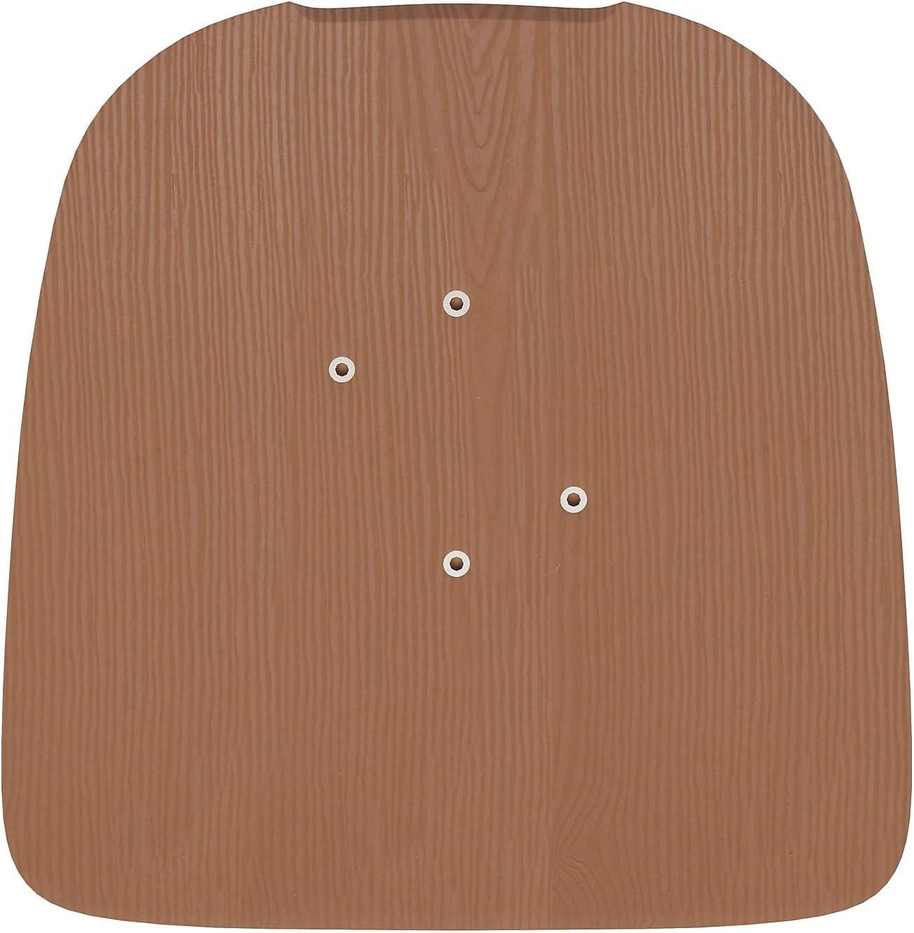 image:imageFlash Furniture Perry Set of 4 Poly Resin Wood Seat Teak Polystyrene Rounded Edges for Comfort For Colorful Metal Chairs and Stools IndoorOutdoorTeak