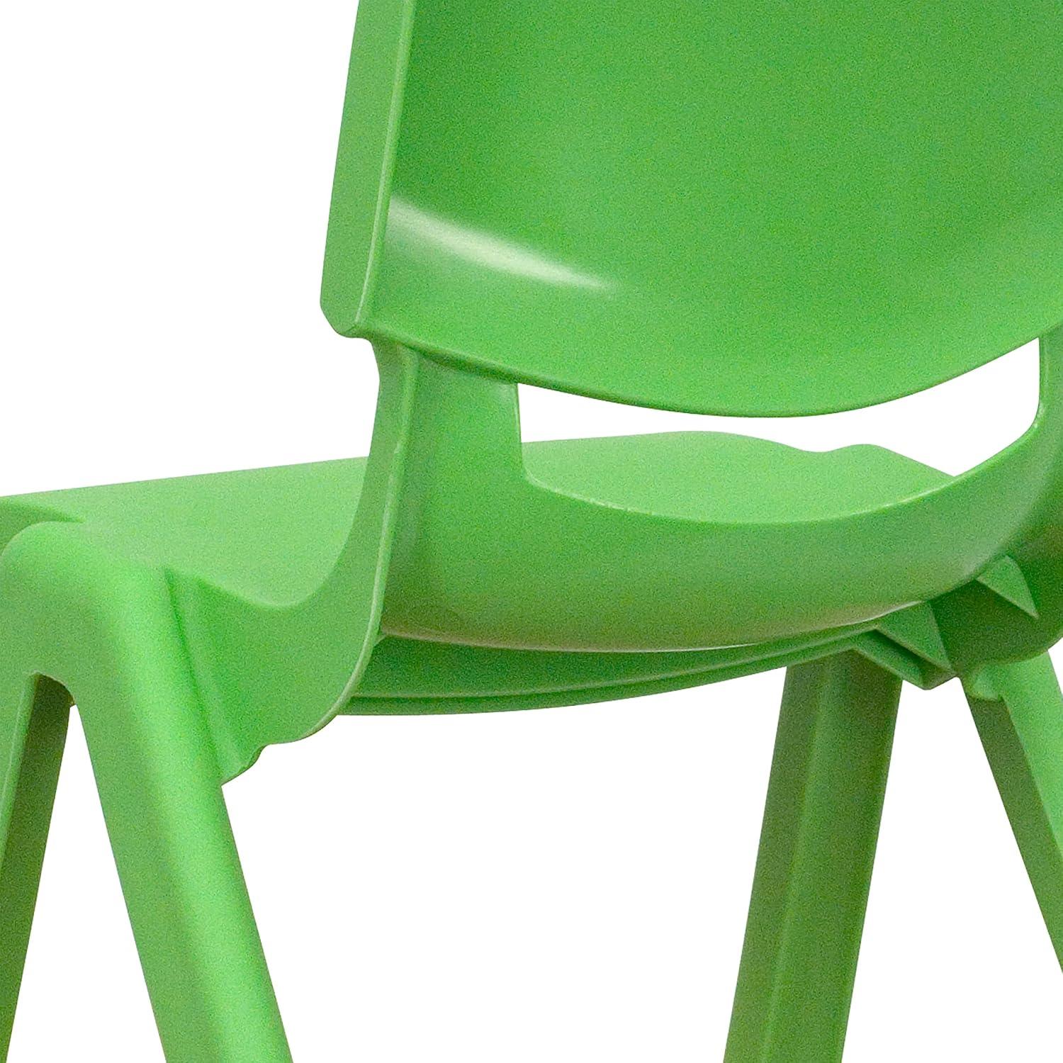 image:imageFlash Furniture Whitney 8 Pack Green Plastic Stackable School Chair with 12 Seat HeightGreen